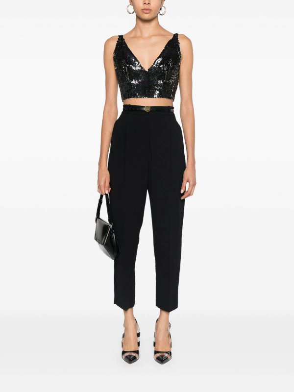 P.A.R.O.S.H.: Top e canotte online - Top corto con grandi paillettes