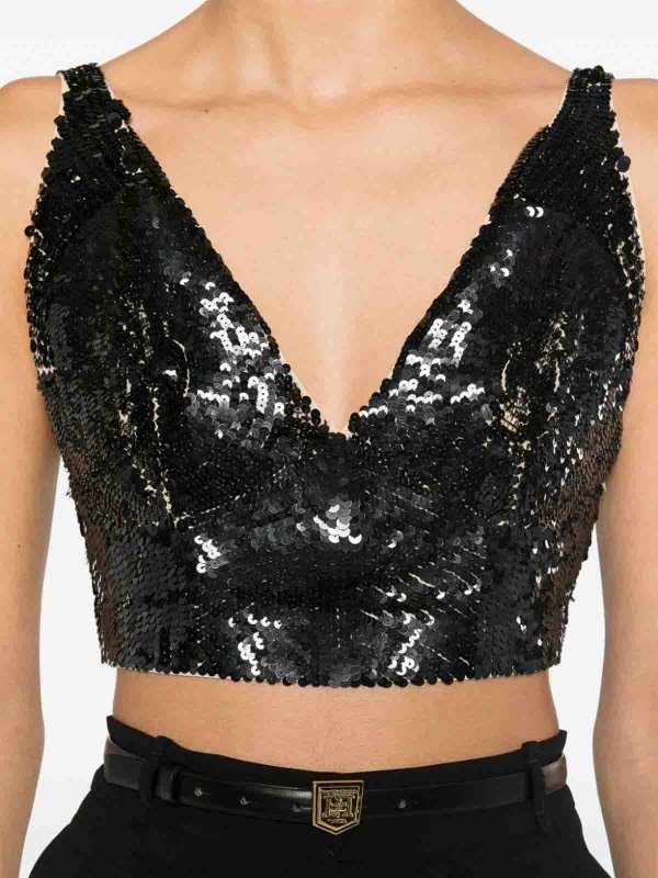 P.A.R.O.S.H. buy online Top corto con grandi paillettes