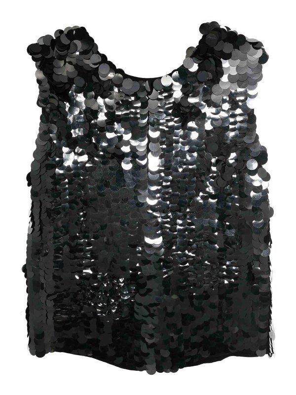 P.A.R.O.S.H.: blouses online - Glass Sequin Embellished Blouse
