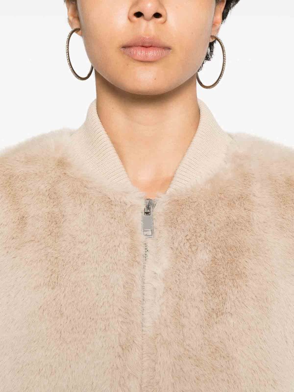 P.A.R.O.S.H. buy online Manteau En Fourrure - Beige Clair