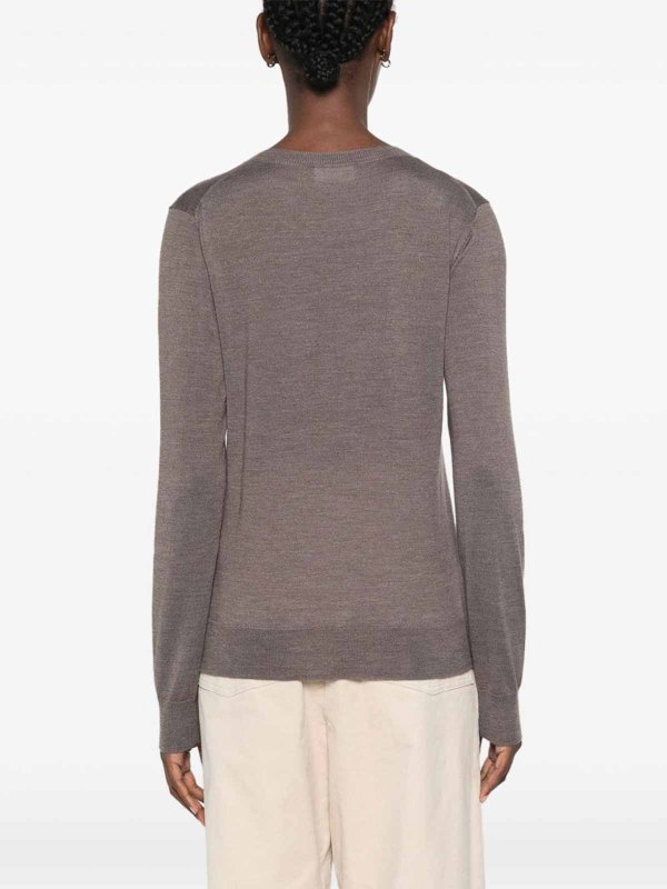 The Best Shops P.A.R.O.S.H.: Strickpullover mit Rundhalsausschnitt - Rundhalspullover - Hellbraun