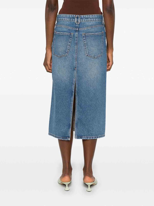 膝丈/ミディスカート - ブルー shop online: STELLA McCARTNEY