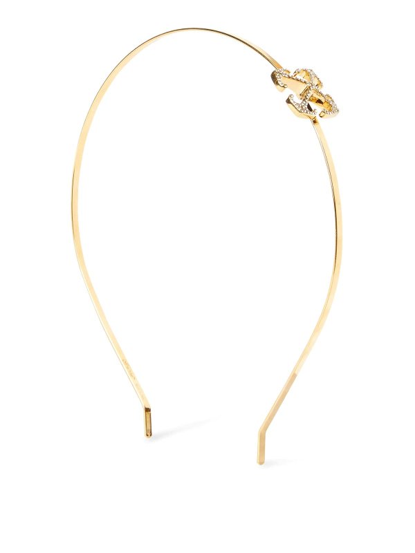 OFF-WHITE: Haaraccessoires - Goldfarbenes Stirnband