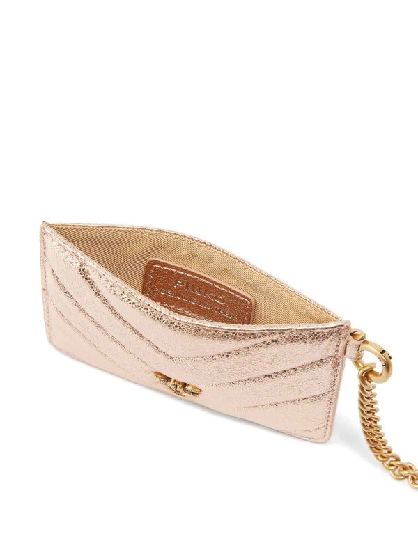 The Best Shops Pinko: wallets & purses - Chain Wrinkled Love Cardholder