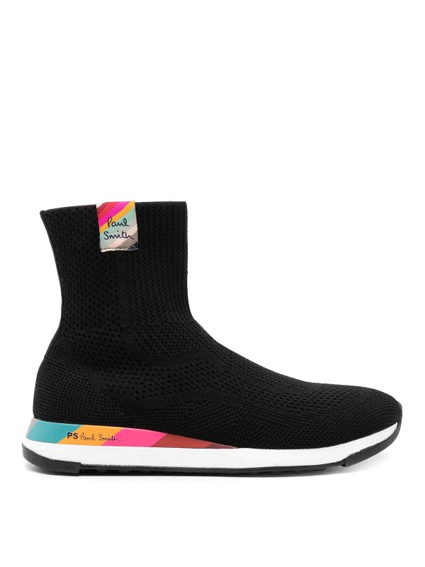 PAUL SMITH: trainers - Comet Logo-Patch High-Top Sneakers