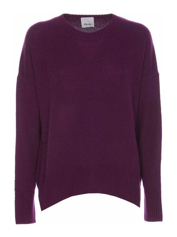 ALLUDE: crew necks - Purple Sweater