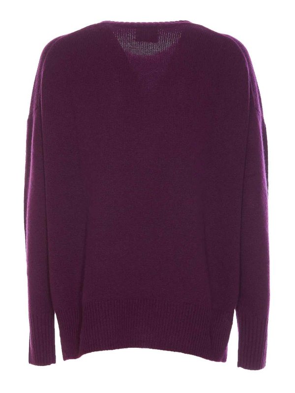 ALLUDE: crew necks online - Purple Sweater