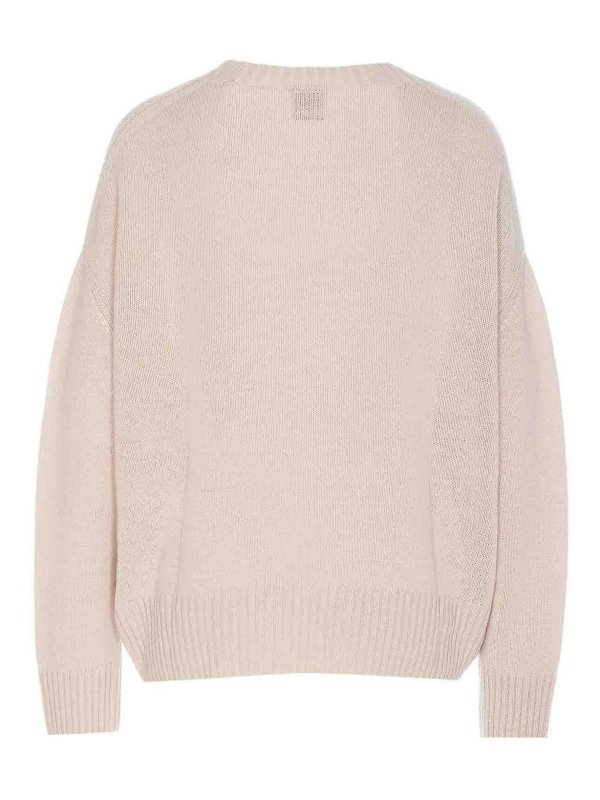 ALLUDE: crew necks online - Beige Sweater