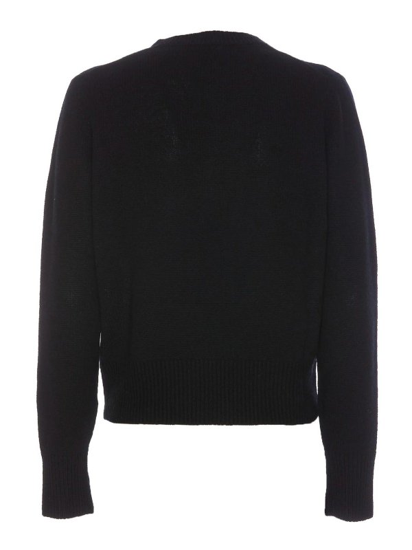 ALLUDE: crew necks online - Black Sweater