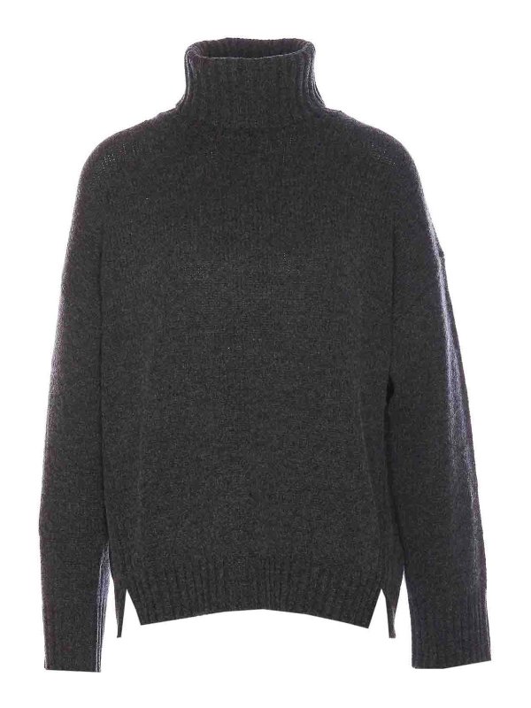 ALLUDE: crew necks - Grey Turtleneck Sweater