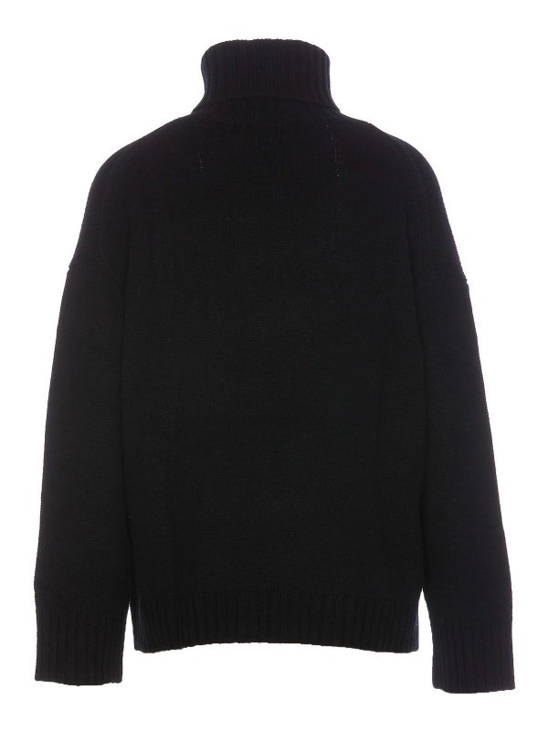 ALLUDE: crew necks online - Black Turtleneck Sweater