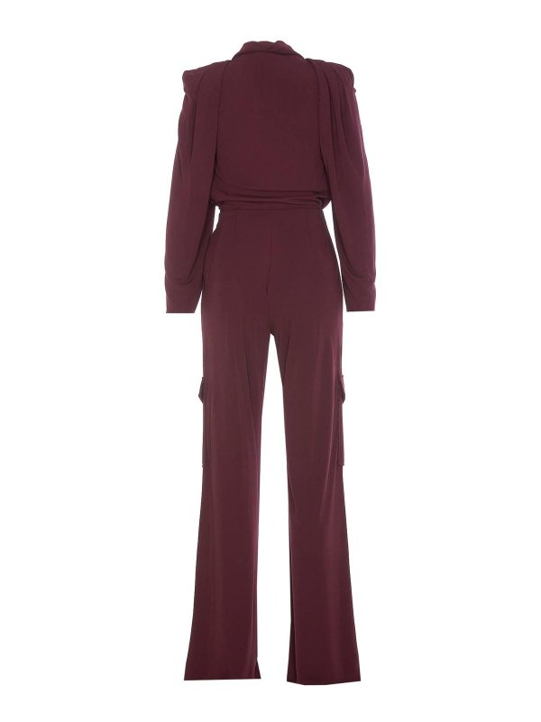 ELISABETTA FRANCHI: jumpsuits online - Jersey Jumpsuit With Charms Belt