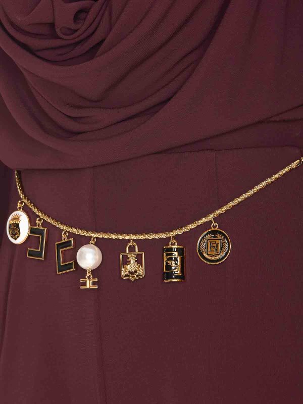 The Best Shops ELISABETTA FRANCHI: jumpsuits - Jersey Jumpsuit With Charms Belt