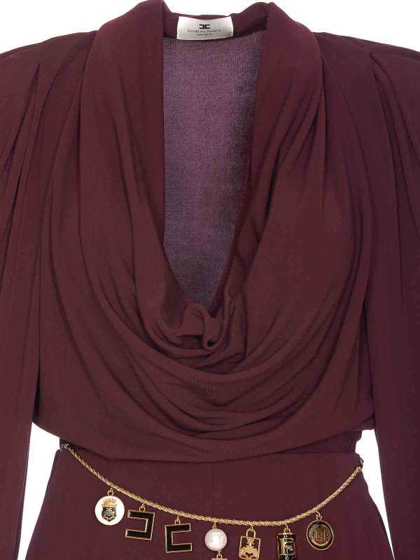 Jersey Jumpsuit With Charms Belt shop online: ELISABETTA FRANCHI