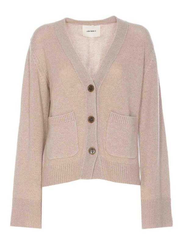 LISA YANG: cardigans - Beige Danni Cardigan