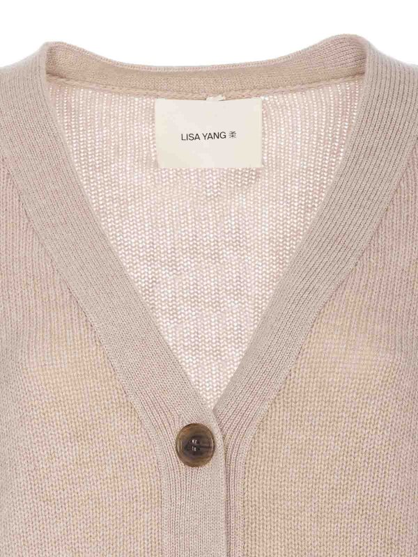 Beige Danni Cardigan shop online: LISA YANG