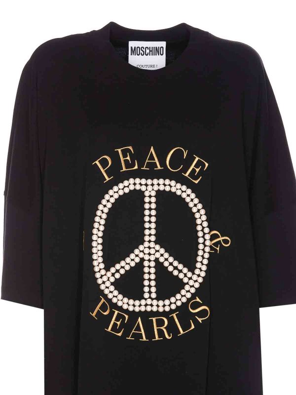 膝丈ドレス - 黒 shop online: MOSCHINO