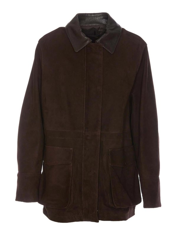 NINETTE: casual jackets - Brown Suede Jacket