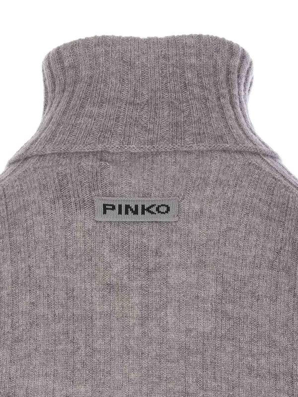 The Best Shops Pinko: Strickpullover mit Rundhalsausschnitt - Rundhalspullover - Grau
