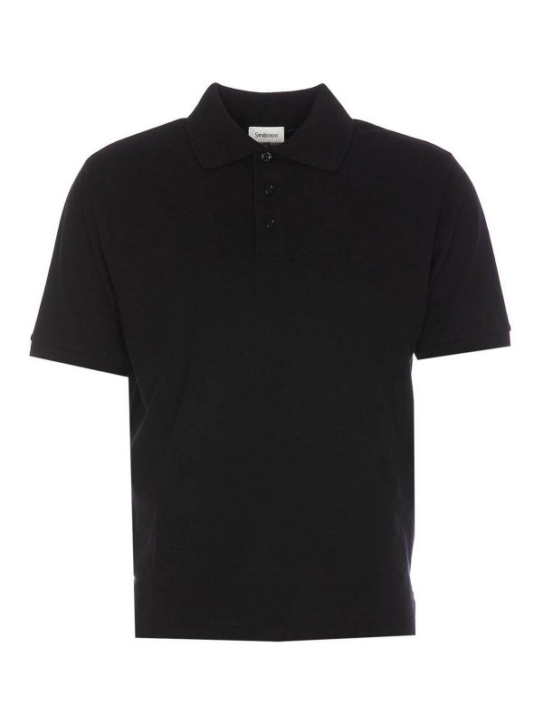 SAINT LAURENT: polo shirts - Black Cassandre Polo