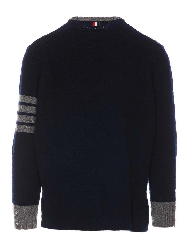 THOM BROWNE: Strickpullover mit Rundhalsausschnitt online - Rundhalspullover - Blau