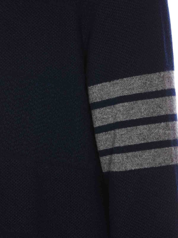 The Best Shops THOM BROWNE: Strickpullover mit Rundhalsausschnitt - Rundhalspullover - Blau