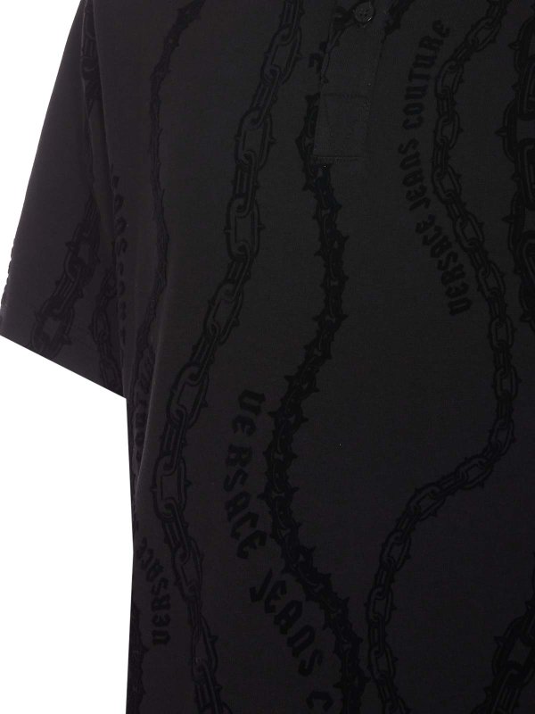 The Best Shops Versace Jeans Couture: polo shirts - Couture Black Interlock Flock Couture Polo