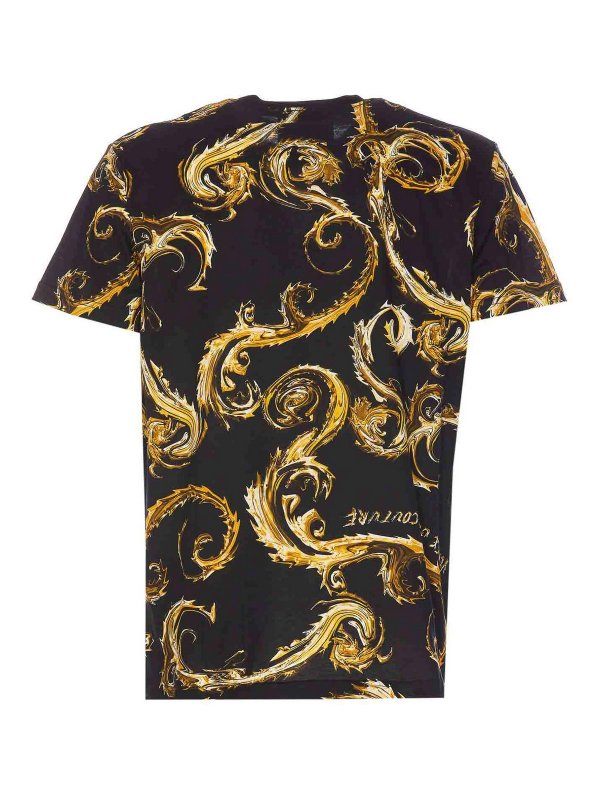 Versace Jeans Couture: t-shirts online - Couture Chromo Print Couture Black T-Shirt