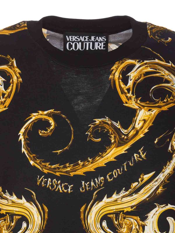 Couture Chromo Print Couture Black T-Shirt shop online: Versace Jeans Couture