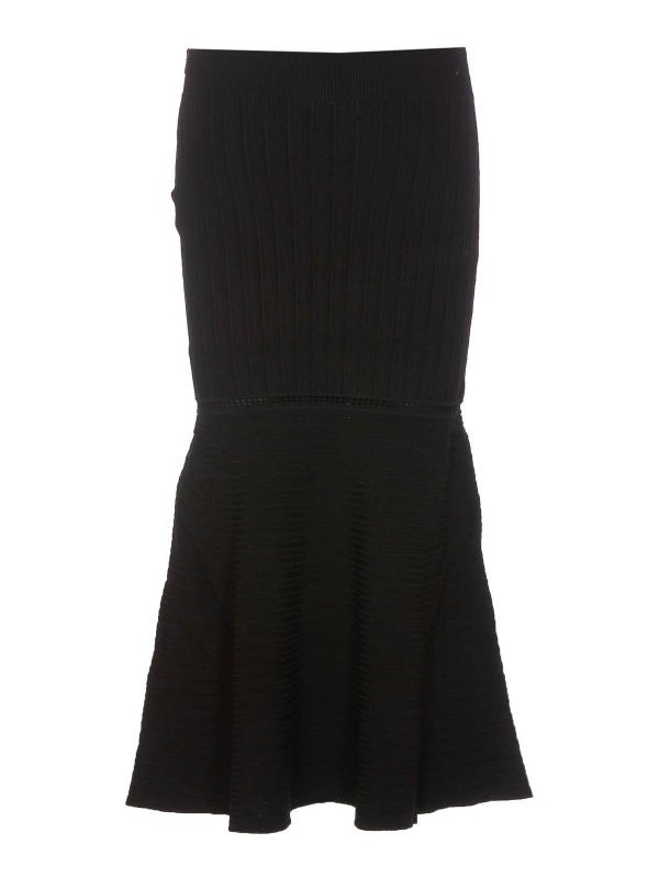 VICTORIA BECKHAM: Knee length skirts & Midi online - Black Flared Midi Skirt