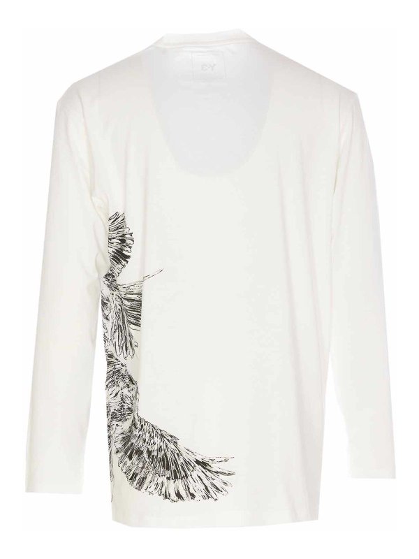 Y-3: t-shirts online - Graphic Long Sleeves T-Shirt