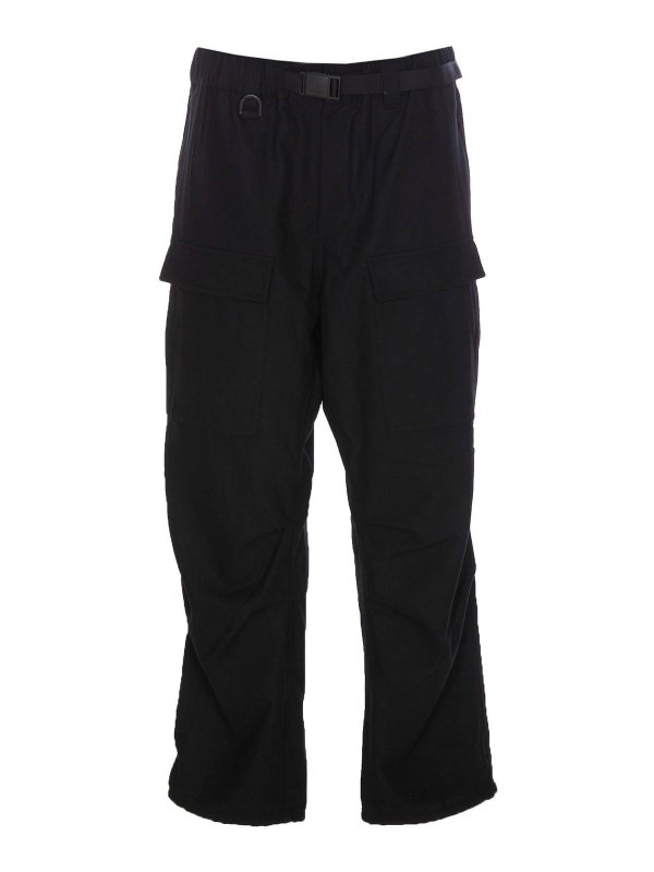 Y-3: Trousers Shorts - Adidas  Black Flannel Pants