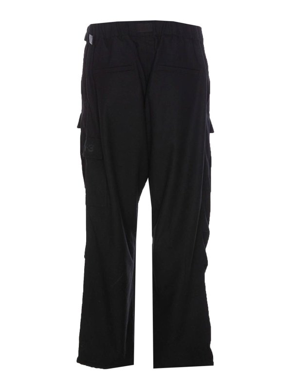 Y-3: Trousers Shorts online - Adidas  Black Flannel Pants