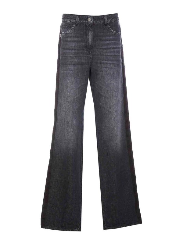 ELISABETTA FRANCHI: bootcut jeans - Wide Leg Jeans With Satin Band