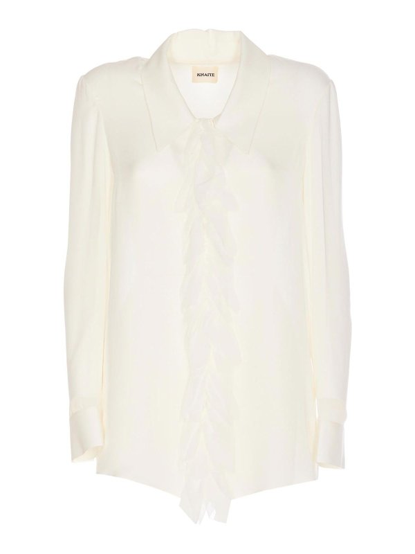 KHAITE: Tops & Tank tops - White Luka Top