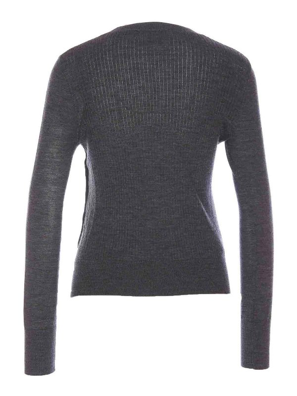 Pinko: Suéteres con cuello pico online - Suéter Cuello Redondo - Gris