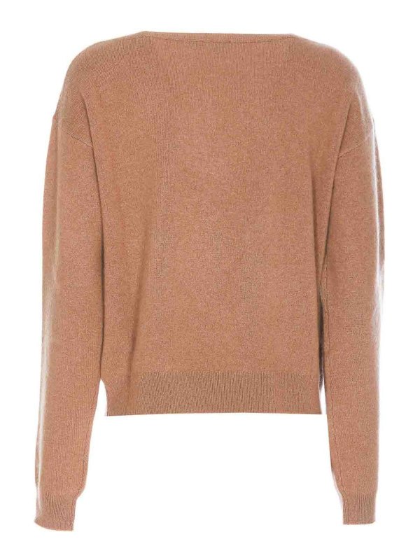 Pinko: Strickpullover mit Rundhalsausschnitt online - Rundhalspullover - Braun