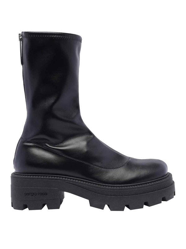 SERGIO ROSSI: ブーティー - アンクルブーツ - 黒