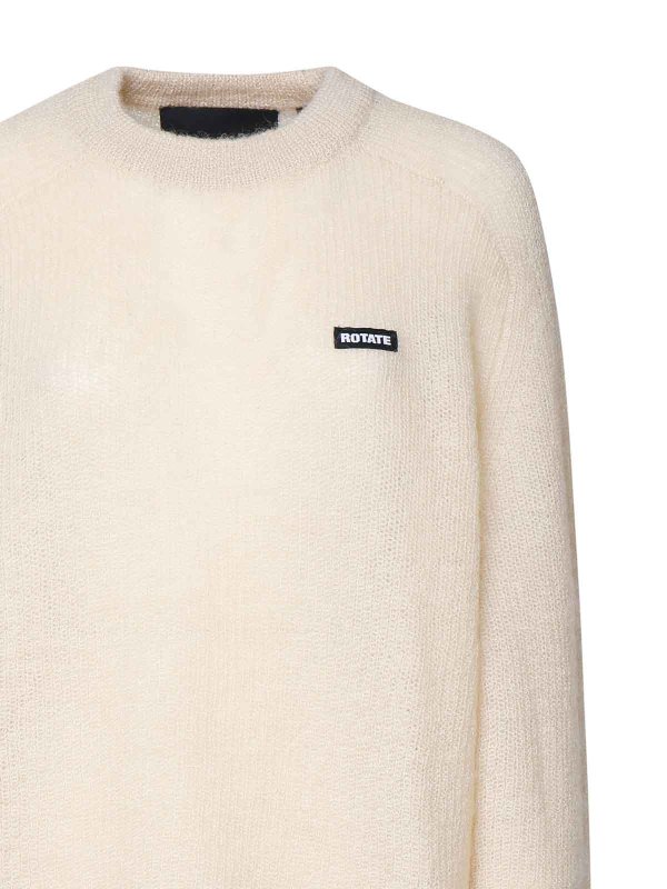 ROTATE Birger Christensen: Strickpullover mit Rundhalsausschnitt online - Rundhalspullover - Beige