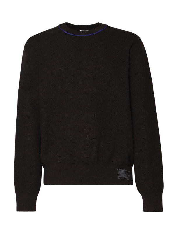 The Best Shops BURBERRY: crew necks - Cashmere Sweater With Knight Logo