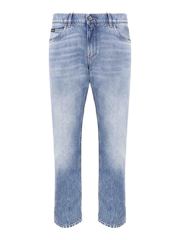 DOLCE & GABBANA: bootcut jeans - Five Pocket Jeans In Cotton Denim