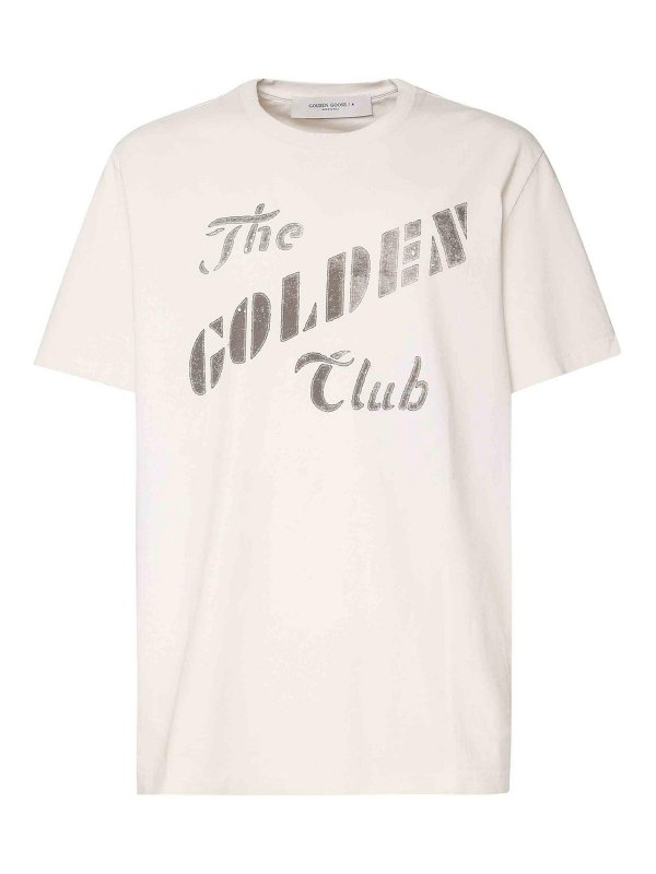 GOLDEN GOOSE: t-shirts - Cotton T-Shirt With Vintage Effect Print