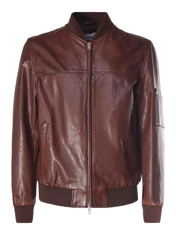 Mauro Grifoni Letaher Jacket - Brown - Men|GS161110012
