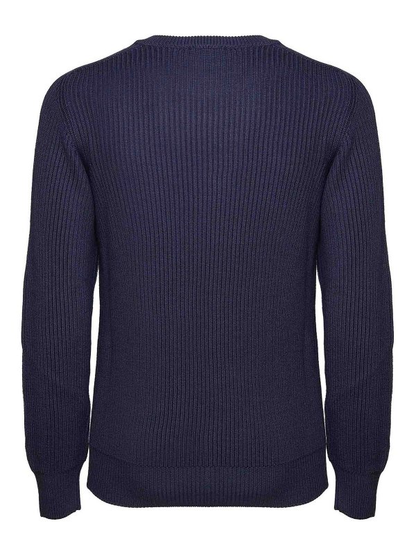K-WAY: Strickpullover mit Rundhalsausschnitt online - Rundhalspullover - Blau
