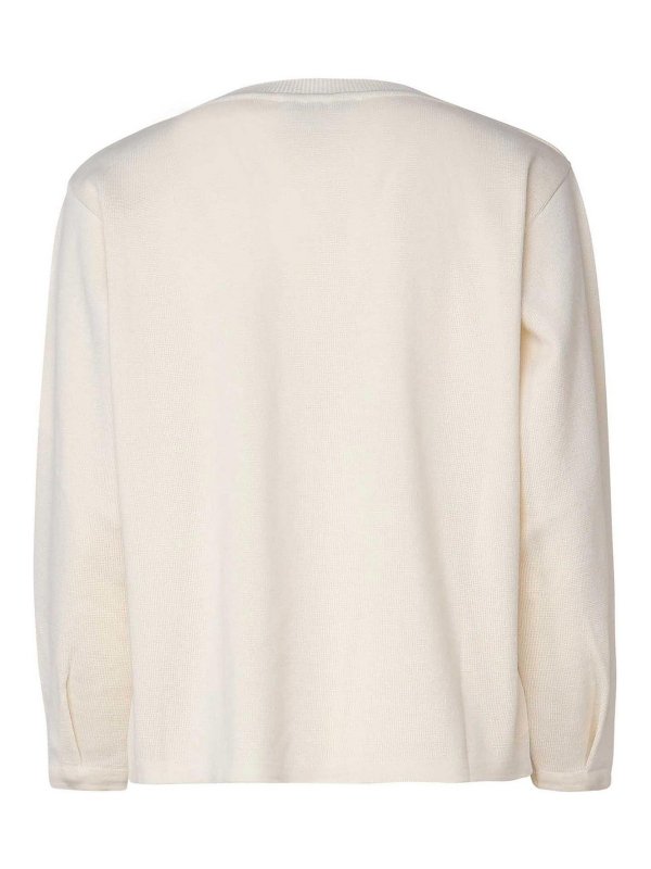 MARIUCCIA: Suéteres con cuello pico online - Suéter Cuello Redondo - Blanco