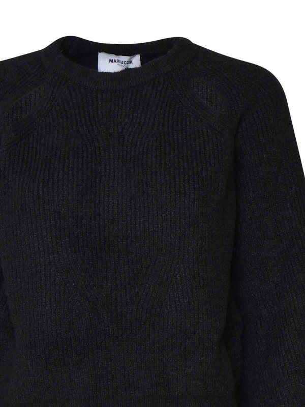 The Best Shops MARIUCCIA: Suéteres con cuello pico - Suéter Cuello Redondo - Negro