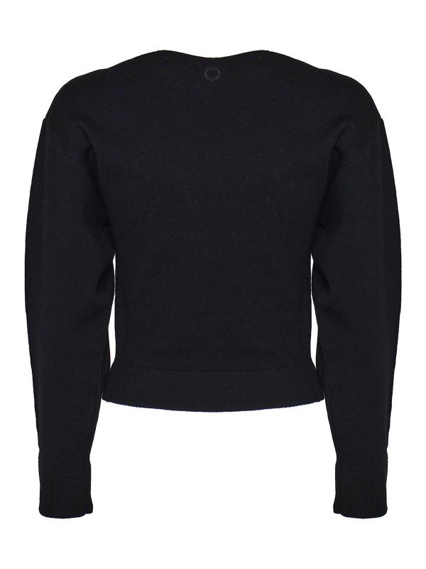 Pinko: Strickpullover mit Rundhalsausschnitt online - Rundhalspullover - Schwarz