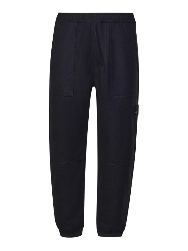 STONE ISLAND: スウェットパンツ - トラックスーツ ボトムス - 黒