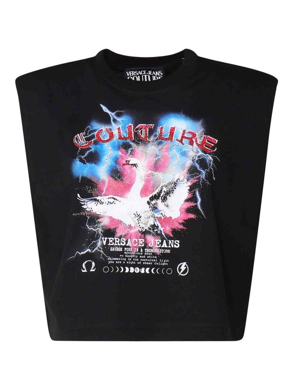 VERSACE JEANS: Camisetas - Camiseta - Negro