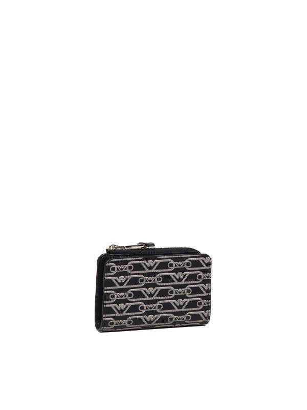The Best Shops EMPORIO ARMANI: wallets & purses - Wallet With Zip In Fabric With Jacquard Logo